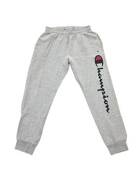 Men’s Champion Script Logo Sweatpants Grey Heather Joggers Size L 2010s